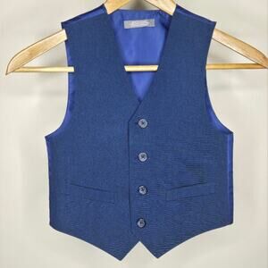 VAN HEUSEN Royal Blue Button Front Vest Boys Size 4